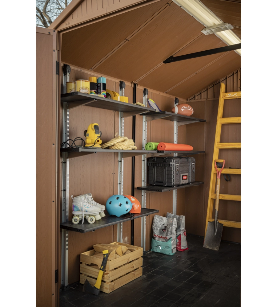 Kit scaffalatura per casette keter "shelving kit 100" in metallo 97x30 cm